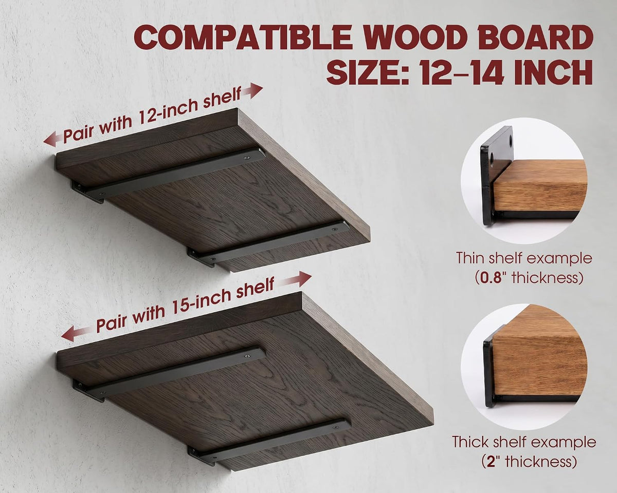 Heavy Duty Steel Shelf Brackets for Wall Mounted Shelves