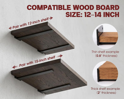 Heavy Duty Steel Shelf Brackets for Wall Mounted Shelves