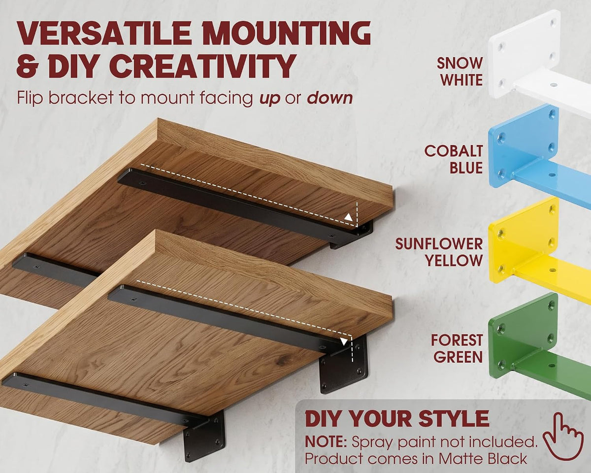 Heavy Duty Steel Shelf Brackets for Wall Mounted Shelves